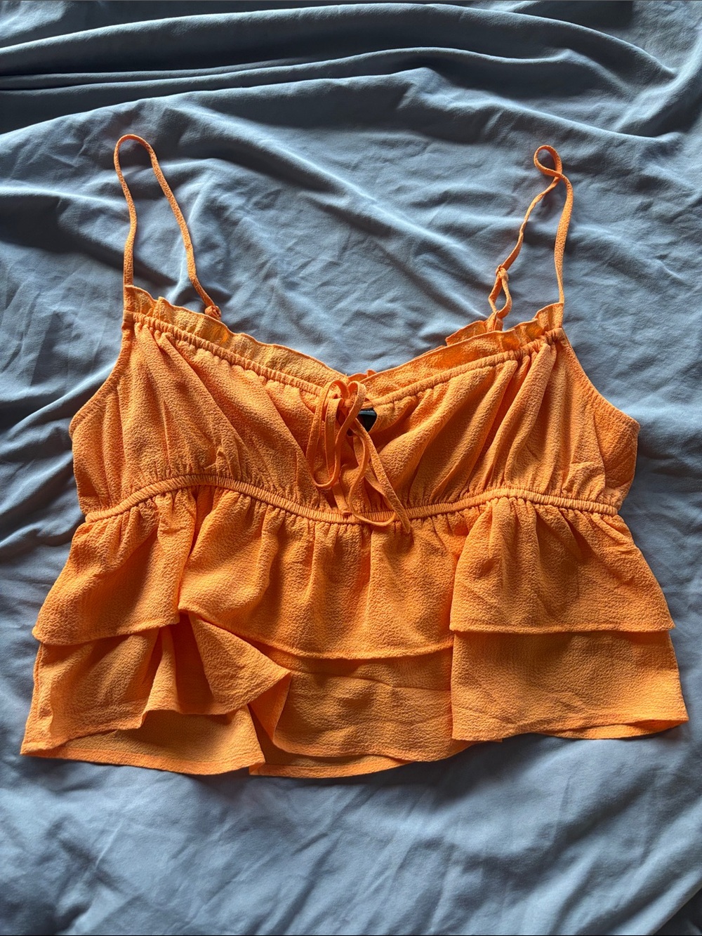 Wild Fable orange ruffle tank top